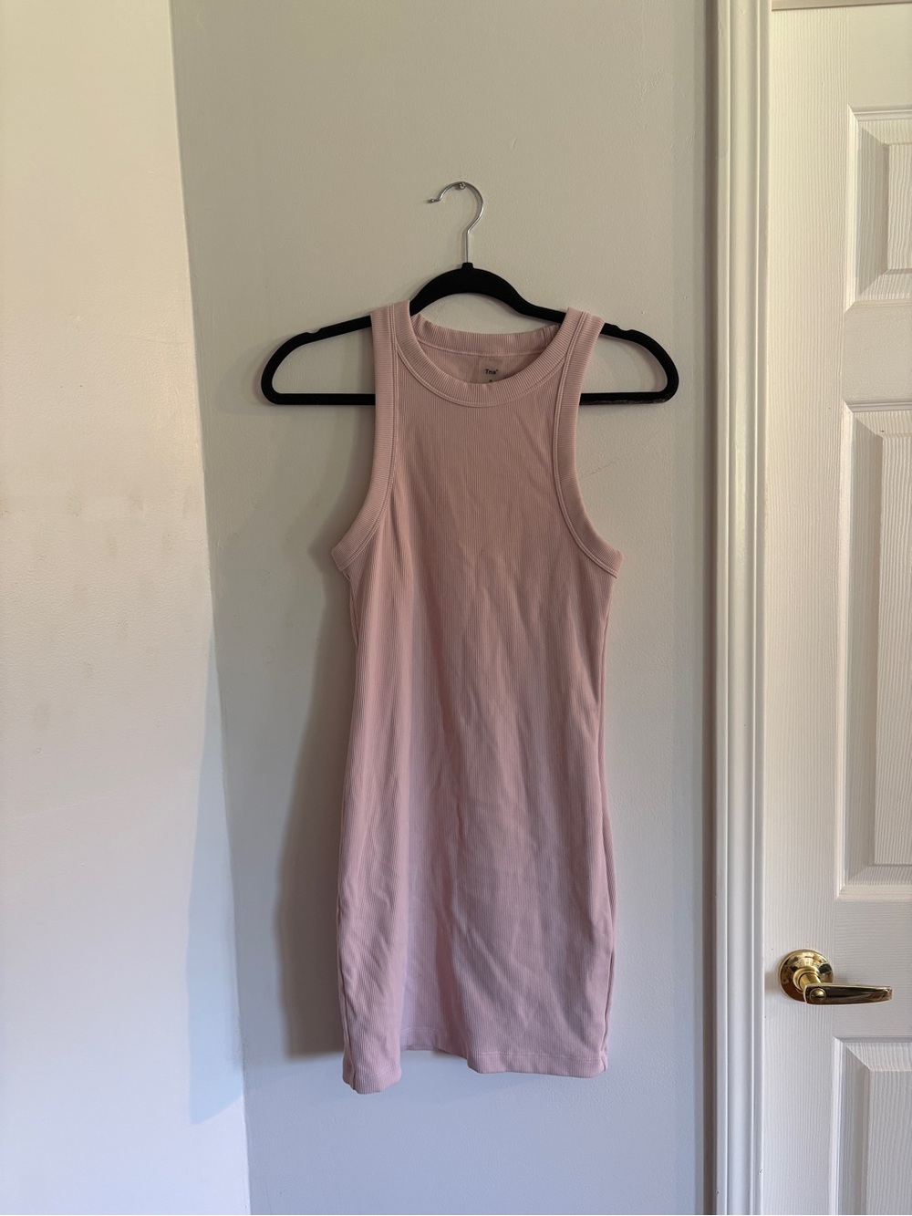 TNA Light Pink Ribbed Tank Dress